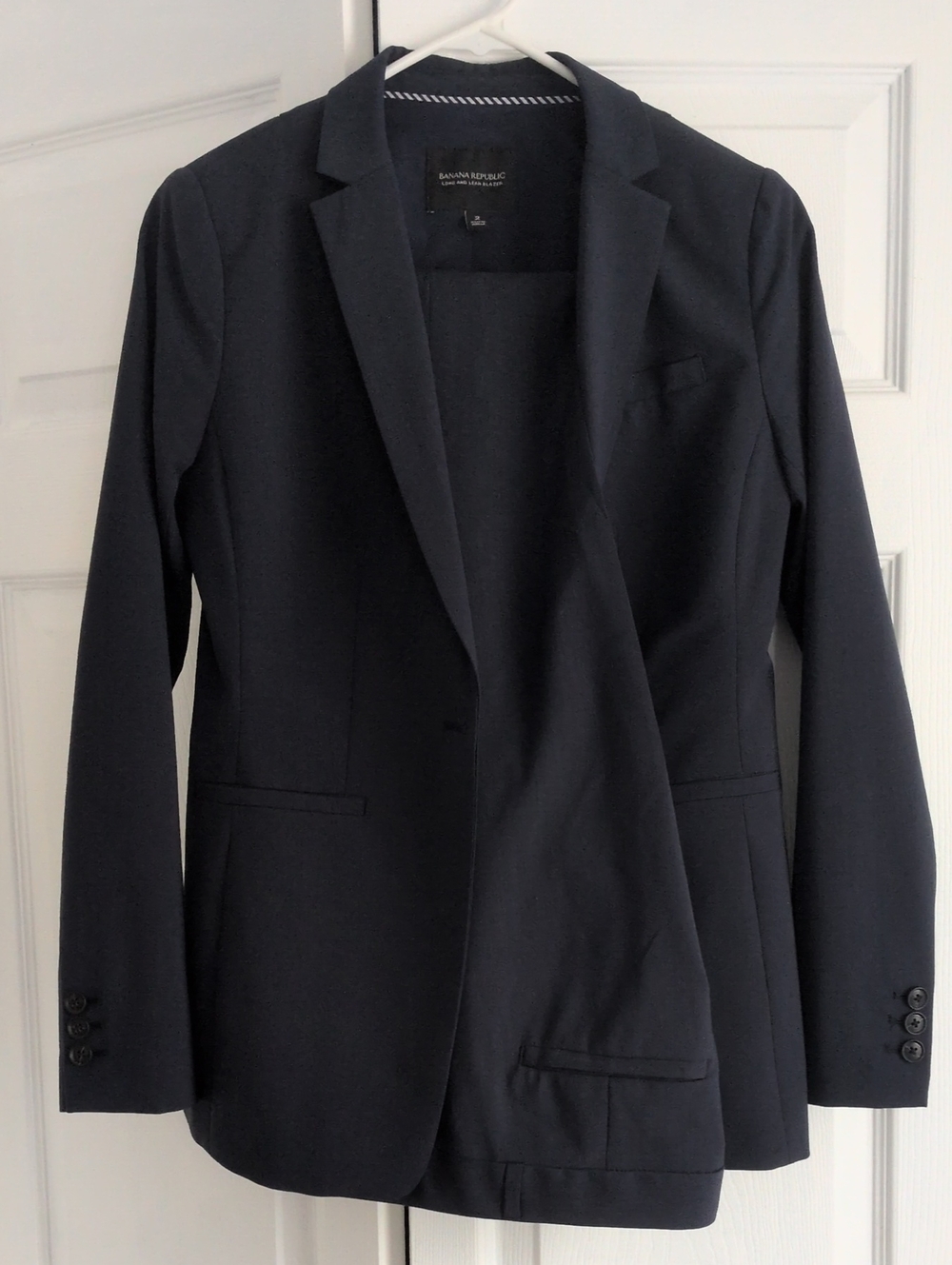 Banana Republic Women's Dark Navy Blazer (2) and Pant (4) Set (50% Wool)